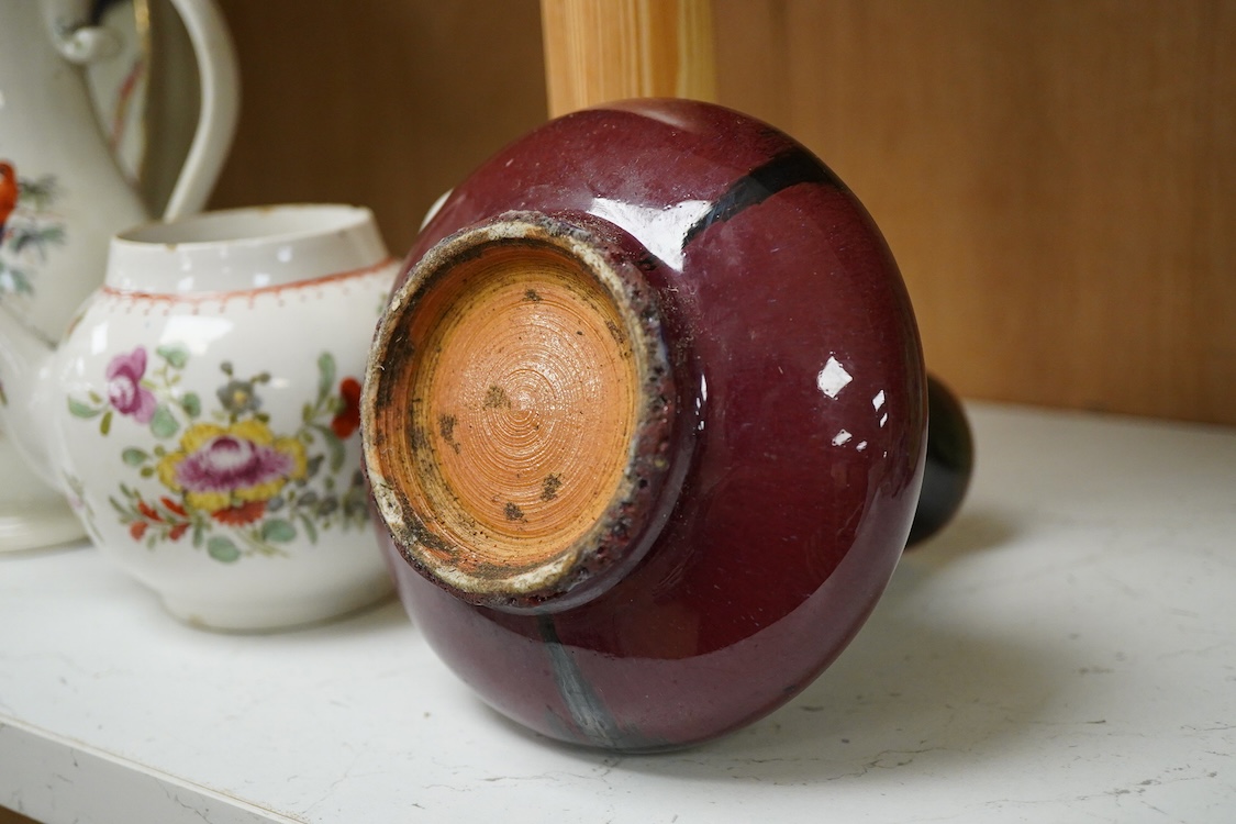 A Chinese Sang de boeuf vase, 17cm high